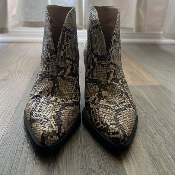 Zara V-Vamp Cowboy Snake Print Ankle Boots Size: 36 - Picture 2 of 14